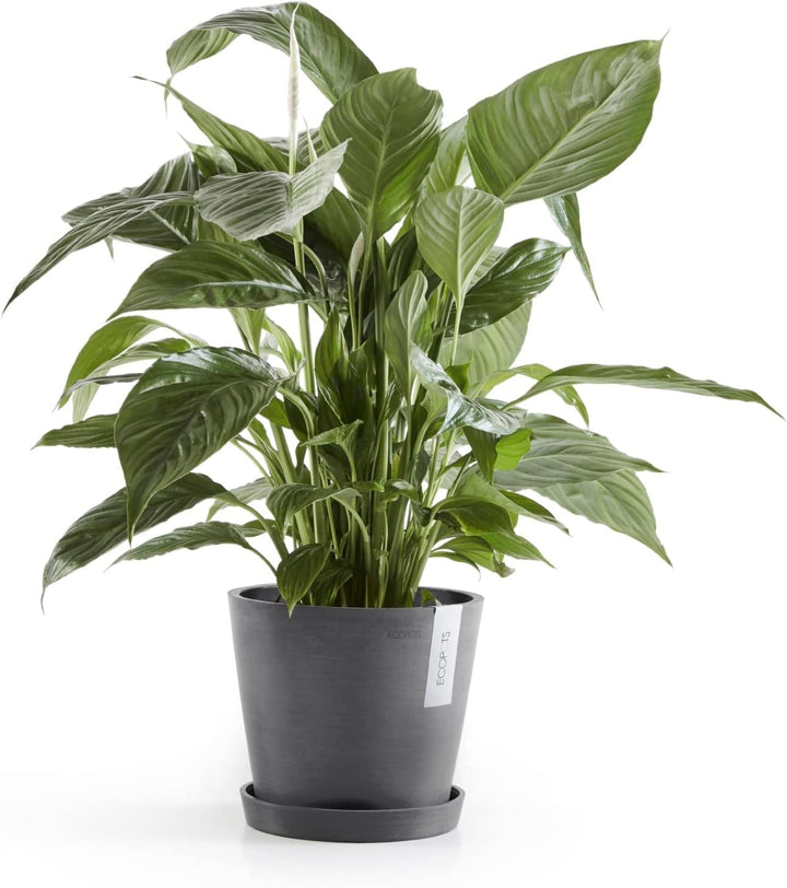 ECOPOTS Blumentopf Amsterdam Hell Grau - Durchmesser Ø 40 cm rund gross - Pflanzentopf aus Recycling