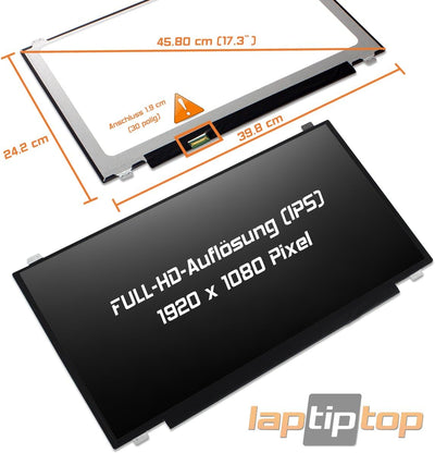 Laptiptop 17,3" LED Display matt passend für LG Philips LP173WF4-SPF5 IPS Bildschirm Full-HD