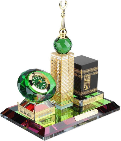 Hztyyier Kristall Sammlerfiguren für Wohnkultur Muslim Kaaba Clock Tower Modell für Desktop Ornament