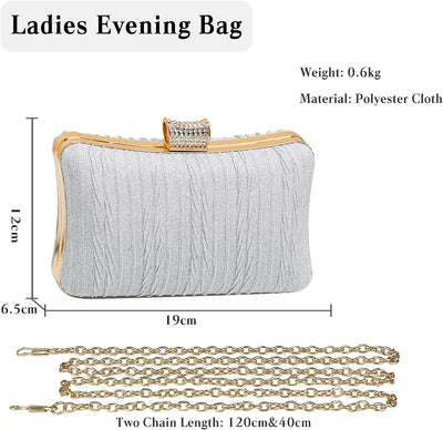 CORIOS Clutch Damen Pailletten Abendtasche Glitter Handtasche Clutch Tasche mit Kette Glänzend Schul