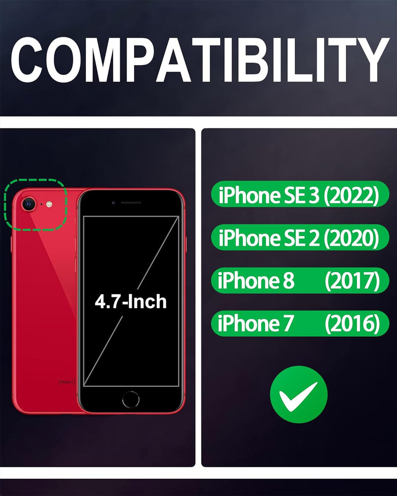 SHIELDON iPhone SE 2022 Hülle 5G, Handyhülle iPhone 8 [Echtleder] [Standfunktion] [Magnetverschluss]
