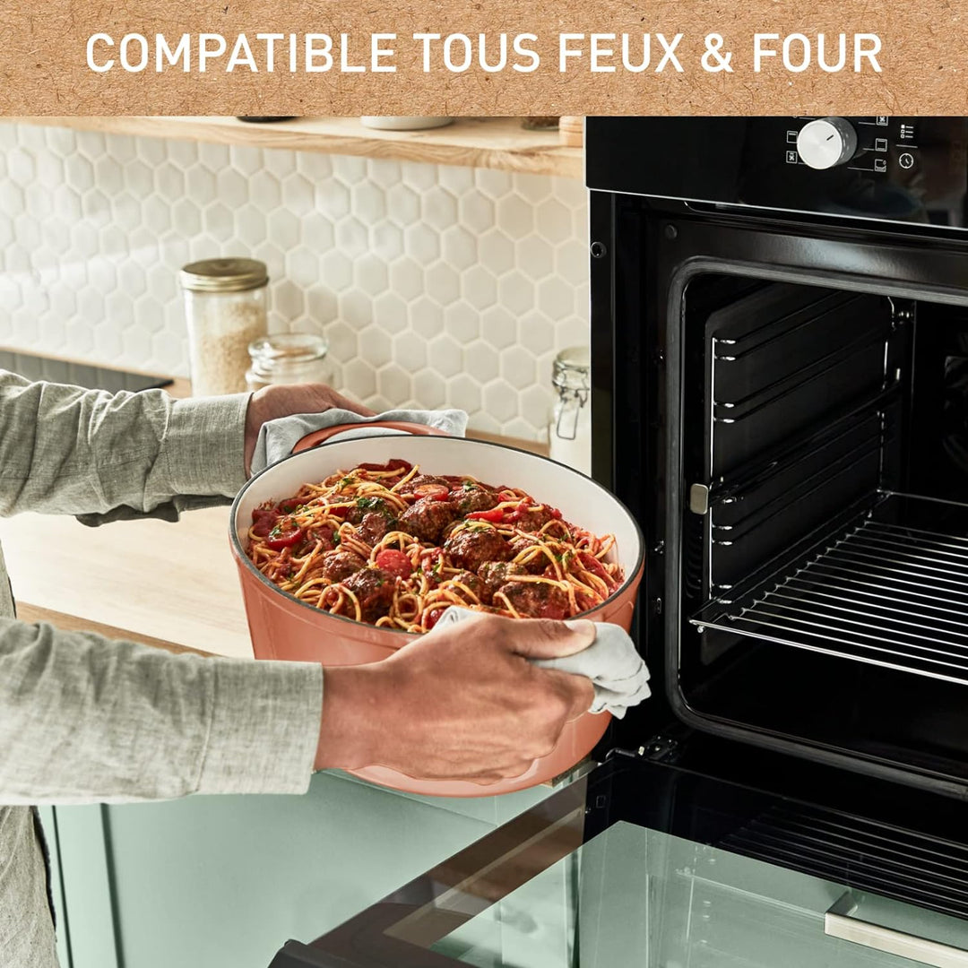 Tefal E26006 LOV Ovaler Bräter 34 cm | wiedergewonnenes Gusseisen | optimale Wärmespeicherung | für