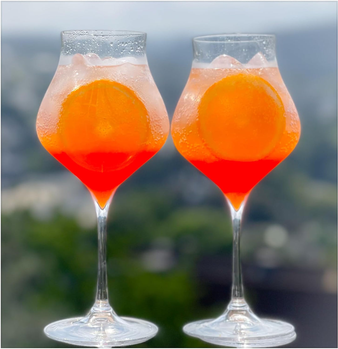 Topkapi elite Aperol Spritz Glas Wellersberg XL - Aperol Spritz Gläser, 600 ml, Mundgeblasen, Handar