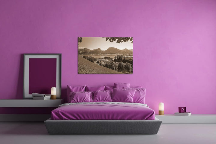 deyoli idyllisches Plätzchen in Österreich Format: 80x60 als Leinwand, Effekt: Sepia, Motiv fertig g