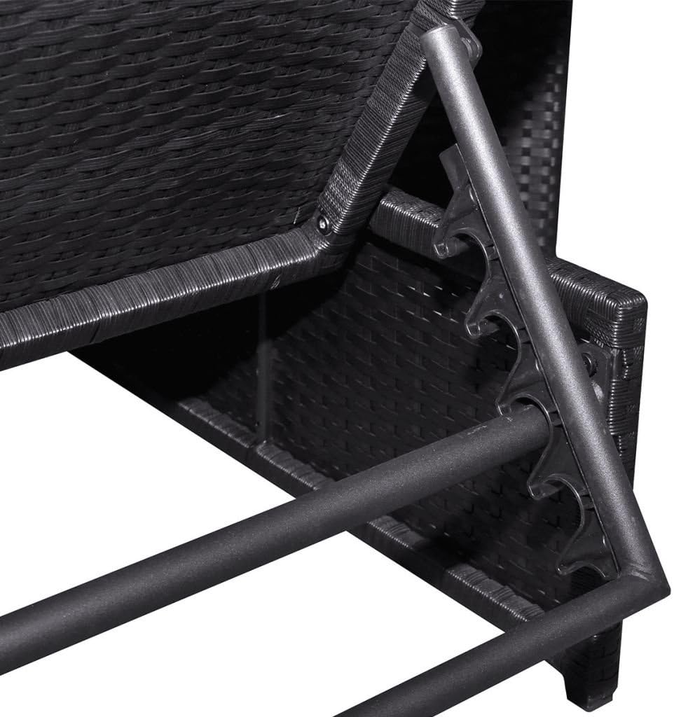 Festnight Polyrattan Lounge Set Zweisitzer Loungemöbel Loungeset Schwarz