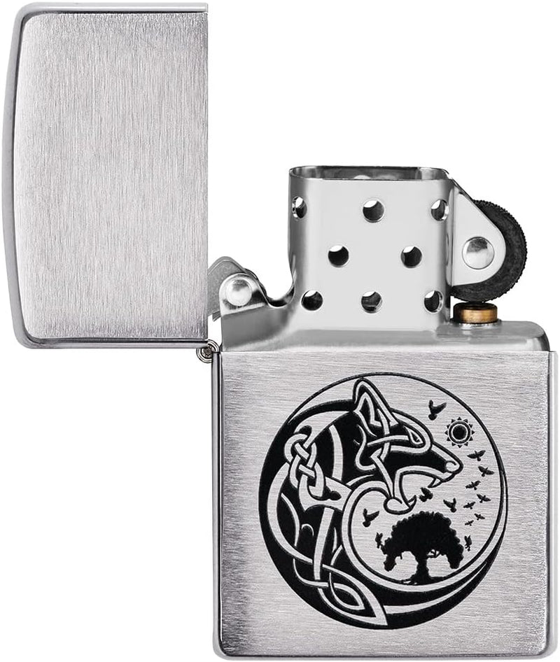 Zippo - Viking - Color Image, Brushed Chrome - Sturmfeuerzeug, nachfüllbar, in hochwertiger Geschenk