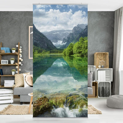 Bilderwelten Raumteiler Bergsee mit Spiegelung 250x120cm inkl. transparenter Halterung 250 x 120cm i