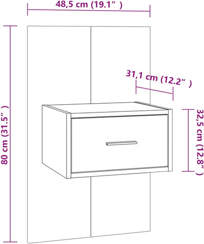 Tidyard Wand Nachttisch Hängend Nachtschrank Nachtkonsole Nachtkommode Schlafzimmer Wandschrank Komm