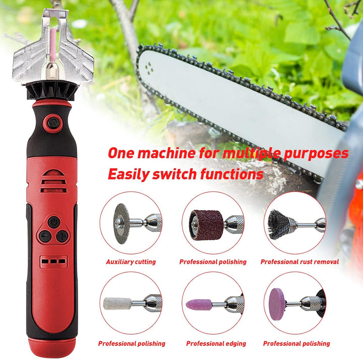 Elektrisches Kettensägen Schärfgerät,Kabellos USB Kettensägenschärfer Chainsaw Sharpener Mini Ketten