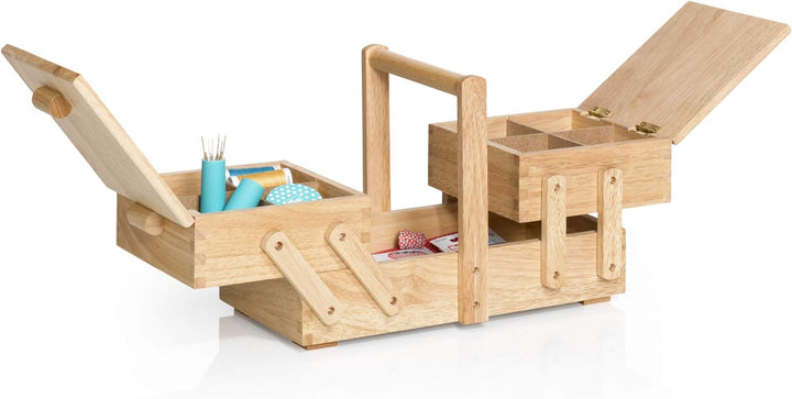 Prym 612545 Nähkasten/Nähkästchen aus hellem Holz, S