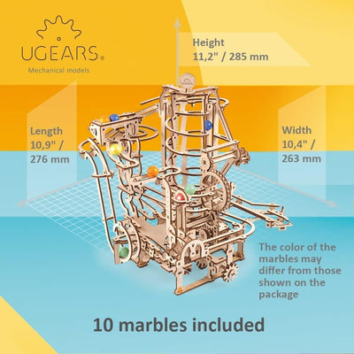 UGEARS DIY Murmelbahn Holz Spirale - Marble Run 3D Holzpuzzle Erwachsene - Holzkugelbahn Modellbausa