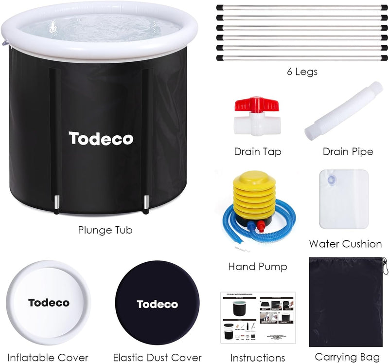 Ice Bath Todeco Eisbad Erholungsbadewanne Aussenbereich, Tragbare Badewanne für Erwachsene, Grosses