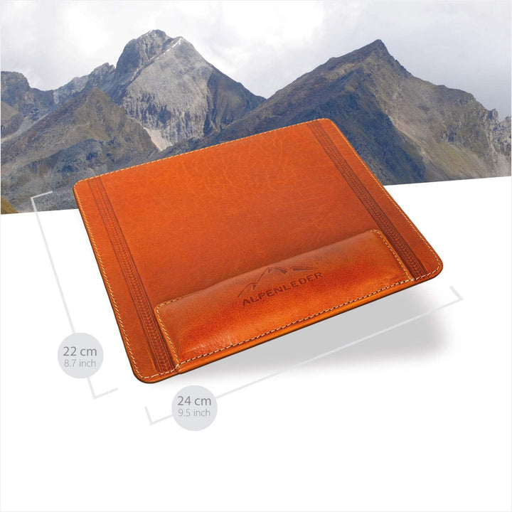 Alpenleder Mousepad - Konstanz (Handgefertigt) - Nachhaltiges Bio-Leder aus regionaler Landwirtschaf