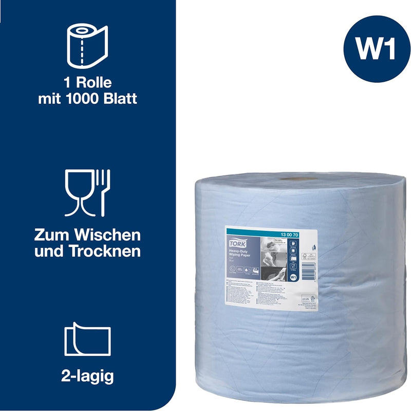 Tork 130070 Extra Starke Mehrzweck Papierwischtücher für W1 Bodenständer- und Wandhalter-System / 2-