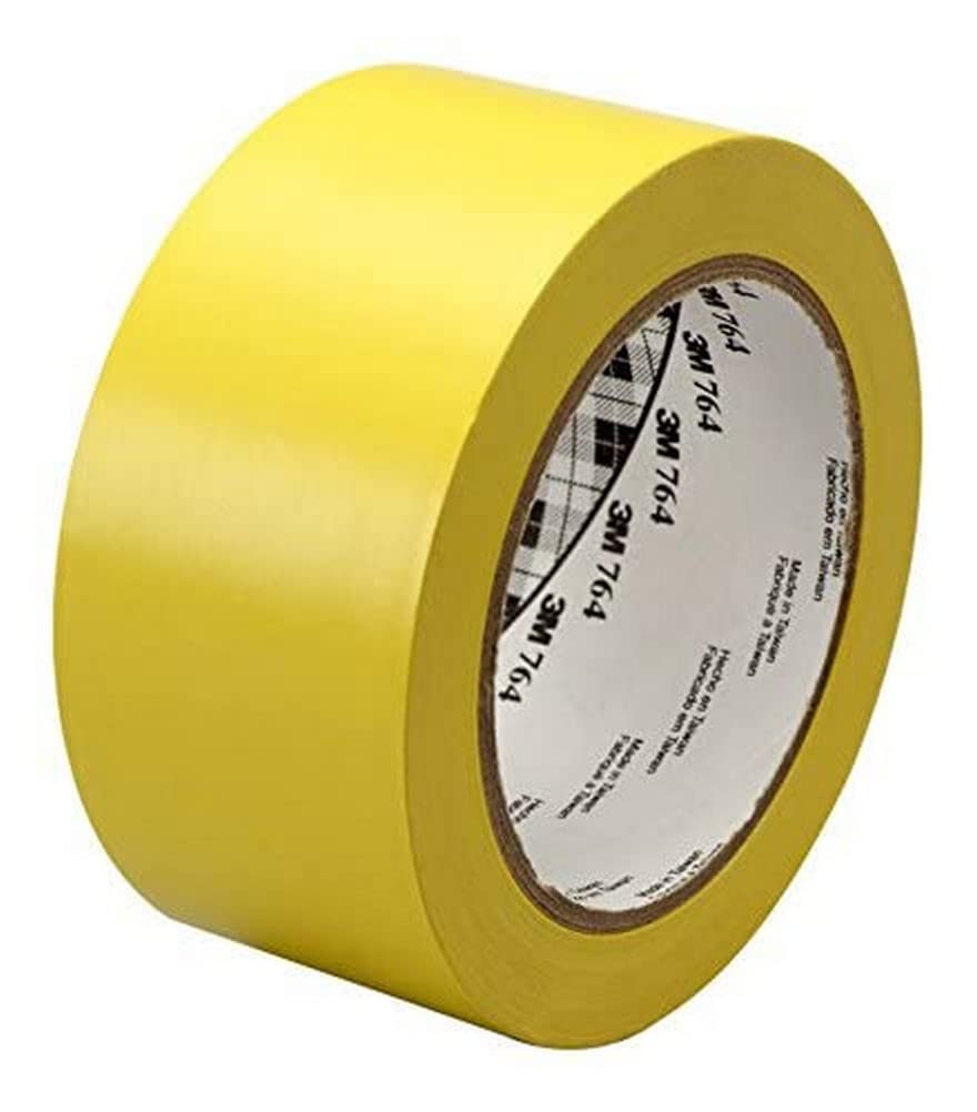3M PVC-Klebeband 764i, 50 mm x 33 m, Gelb (24-er Pack) Mehrzweck Weich-PVC-und Markierungsband, Stan