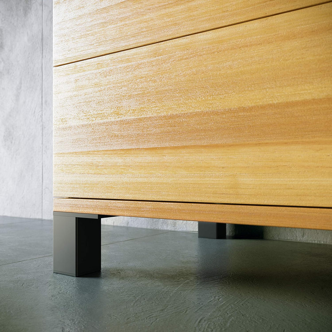 sossai® Exklusiv - Aluminium Möbelfüsse | E4MF-N | 4er Set | Höhe: 100mm | Farbe: Schwarz 4 Stück, H