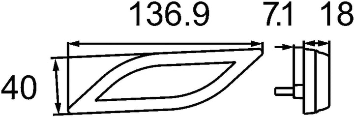 HELLA - Zusatzblinkleuchte - Shapeline Style - LED - 12/24V - 2BM 013 338-031 links, links