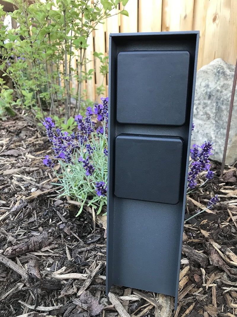 Bold 19523 Abano Aussen-Steckdose-Garten (Steckdosen-Säule) mit 2-Fach Stecker in Anthrazit (IP44 Ou
