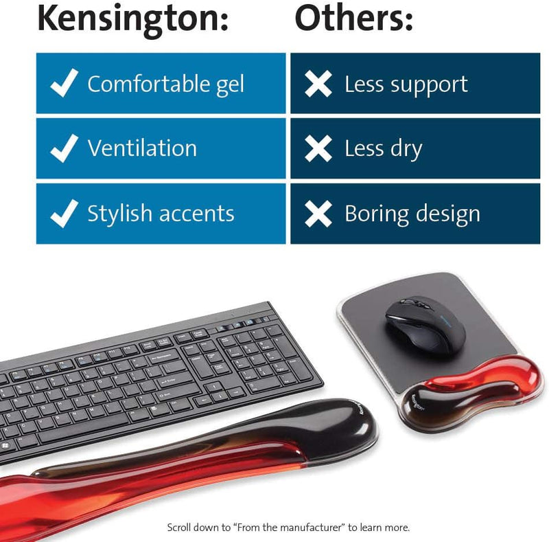 Kensington Duo Gel Mouse & Keyboard Wrist Rest Bundle, Red (K50036WW) rot Bündel, rot, rot Bündel, r