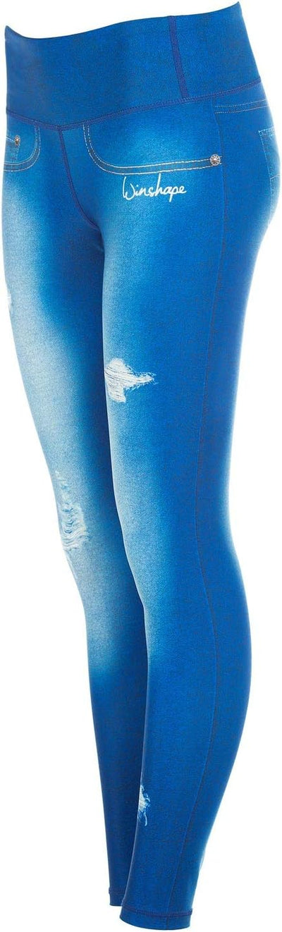 WINSHAPE Damen Leggings Functional Power Shape Jeans Tights Leggings Ael102 XS Ocean-blue, XS Ocean-