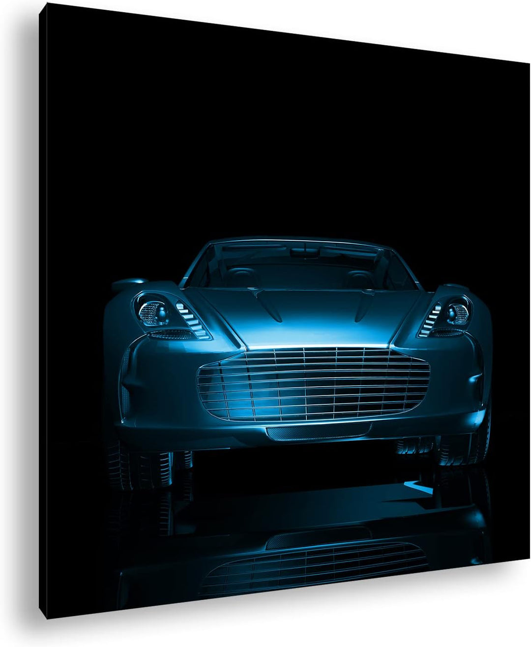 deyoli Dark Bronzefarbener Sportwagen Format: 60x60 Effekt: Monocrome Blau als Leinwandbild, Motiv f