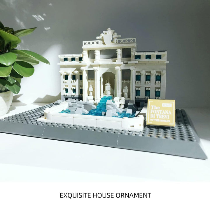 Wange Trevi-Brunnen Architektur-Modell, zur Montage mit Bausteinen Fontana Di Trevi - Italien, Fonta