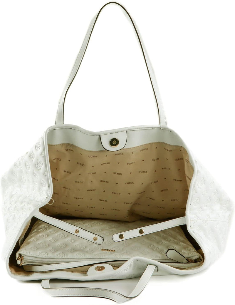 GUESS Damen Vikky Tote Bag Whi, Whi