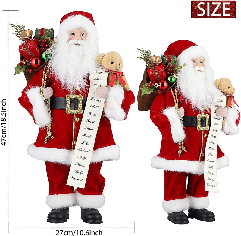 Uten Weihnachtsmann 44cm/ 18“ Santa Claus Figuren animierte Weihnachtsstern stehend Santa Figur mit
