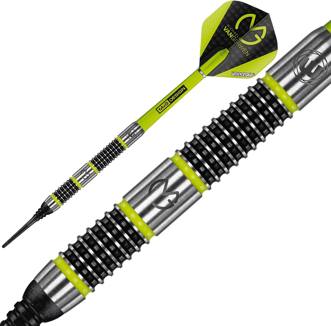 WINMAU Michael Van Gerwen MvG Aspire 20g Profi Wolfram Softip Dartpfeile Set mit Flights und Schäfte