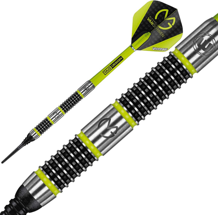 WINMAU Michael Van Gerwen MvG Aspire 20g Profi Wolfram Softip Dartpfeile Set mit Flights und Schäfte