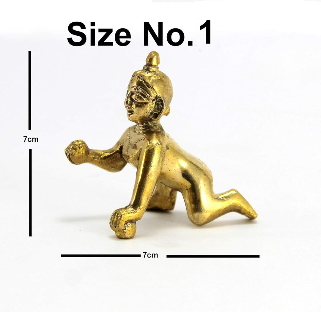 Stonkraft – 5,5 cm Messing Gopal Laddoo/Baby Krishna – Messing Laddu Gopal Kishan Baby Krishna Thaku
