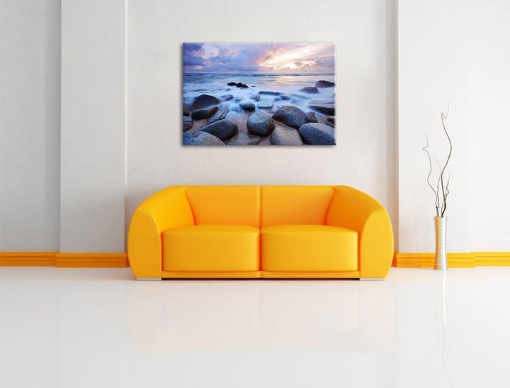 Romantisches Meer , Format: 100x70 auf Leinwand, XXL riesige Bilder fertig gerahmt mit Keilrahmen, K