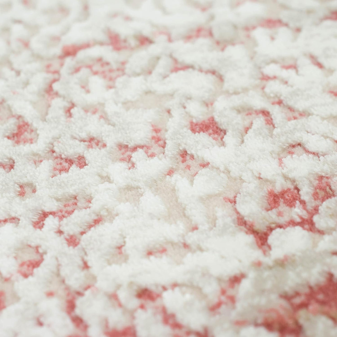 Teppich-Traum Wollteppich mit Verzierungen & Ornamenten | mit Fransen | abstrakt in rot Grösse 200 x