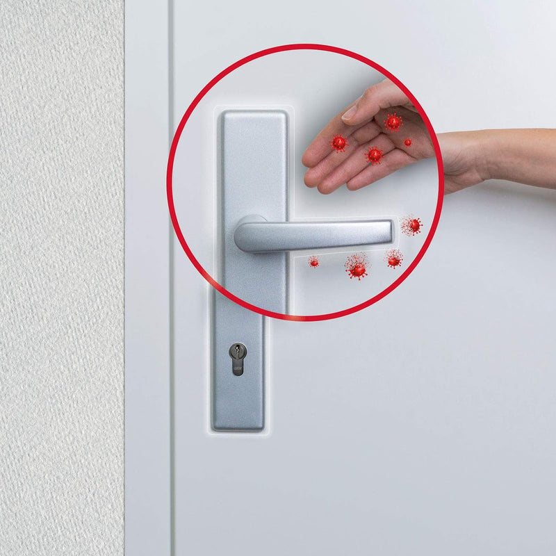 ABUS Antimikrobieller Türschutzbeschlag KLS Clean Touch - Mit Knopf AuÃŸen, Drücker Innen - Für Wohn