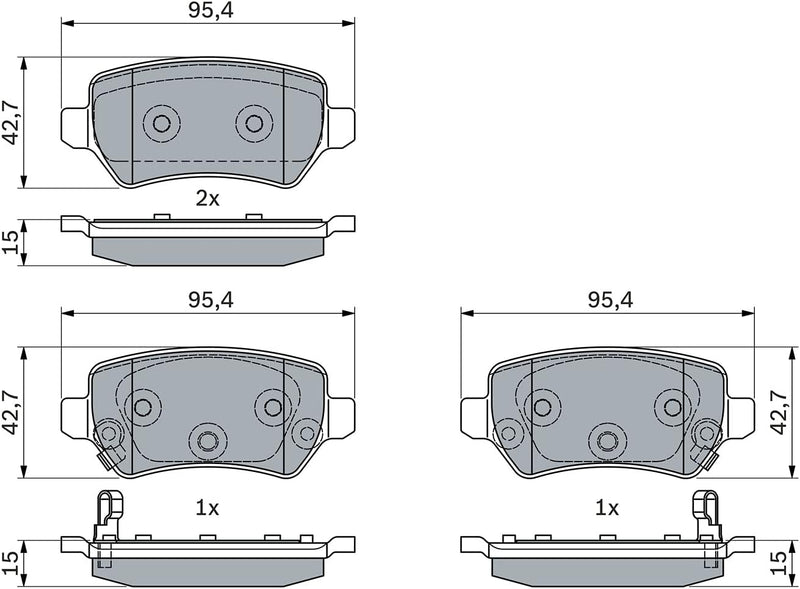 Bosch BP1805 Bremsbeläge - Hinterachse - ECE-R90 Zertifizierung - vier Bremsbeläge pro Set