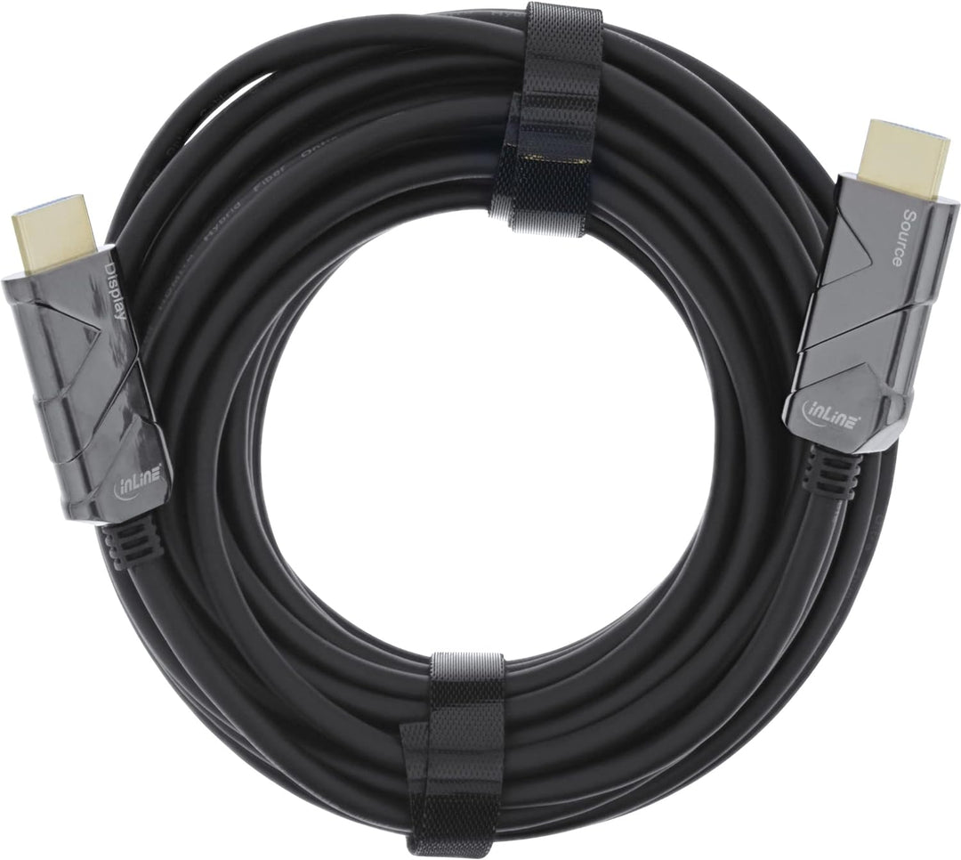 InLine® HDMI AOC Kabel, Ultra High Speed HDMI Kabel, 8K4K, schwarz, 30m 30 Meter, 30 Meter
