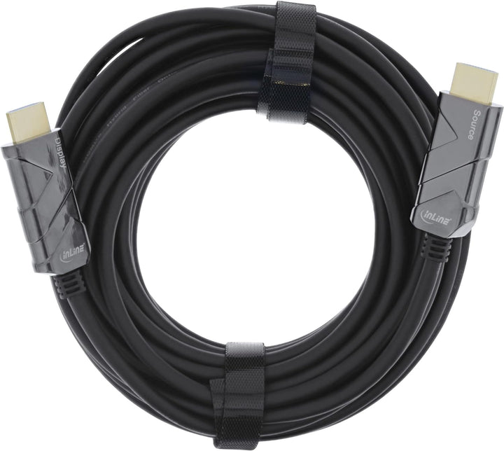 InLine® HDMI AOC Kabel, Ultra High Speed HDMI Kabel, 8K4K, schwarz, 30m 30 Meter, 30 Meter