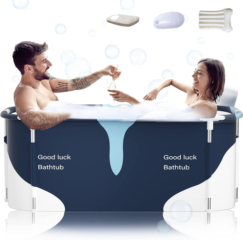 140cm tragbare faltbare Badewanne mit Metallrahmen, grosse Familie Badewanne für Erwachsener, effizi