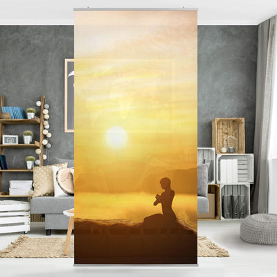 Bilderwelten Raumteiler Yoga Meditation 250x120cm inkl. transparenter Halterung 250x120cm incl. tran