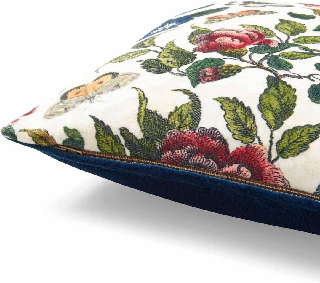 Spode Creatures of Curiosity Kissen mit Blumenmuster, 30 x 30 cm, cremefarben