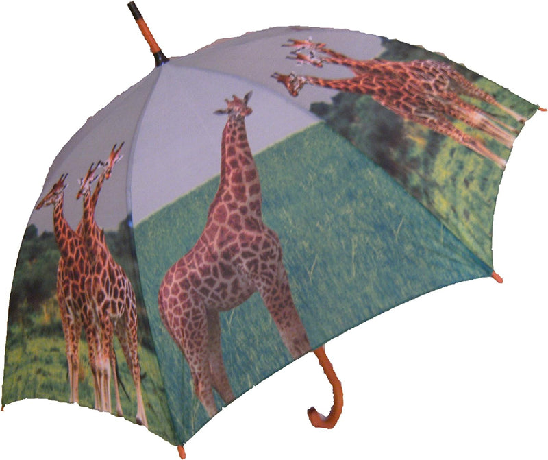 Cornelissen Regenschirm Giraffe mit Holzgriff, Automatikschirm, Stockschirm