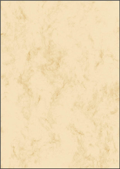 SIGEL T1081 Hochwertiges Marmor-Papier A4 beige (250 Blatt, 90 g) beidseitig marmoriert, Briefpapier