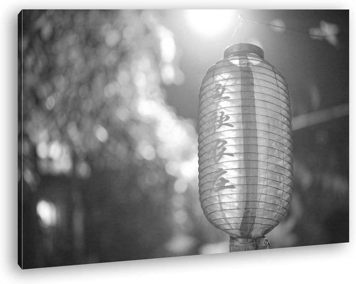 deyoli asiatische Laterne Effekt: Schwarz/Weiss Format: 80x60 als Leinwandbild, Motiv fertig gerahmt