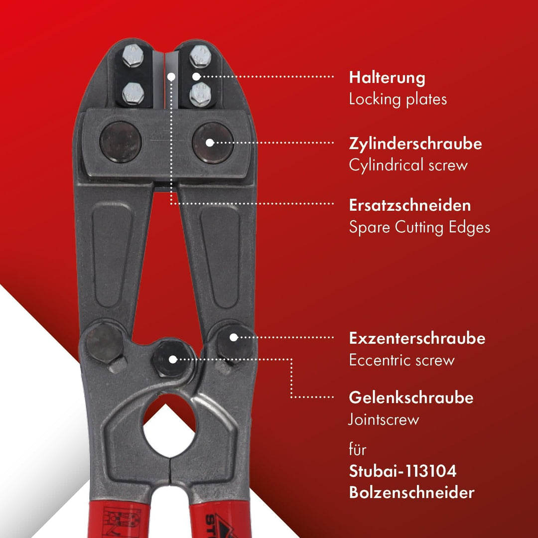 Bolzenschneider mit auswechselbaren Dreikantschneiden | 780 mm | STUBAI Metallschneider für die Meta