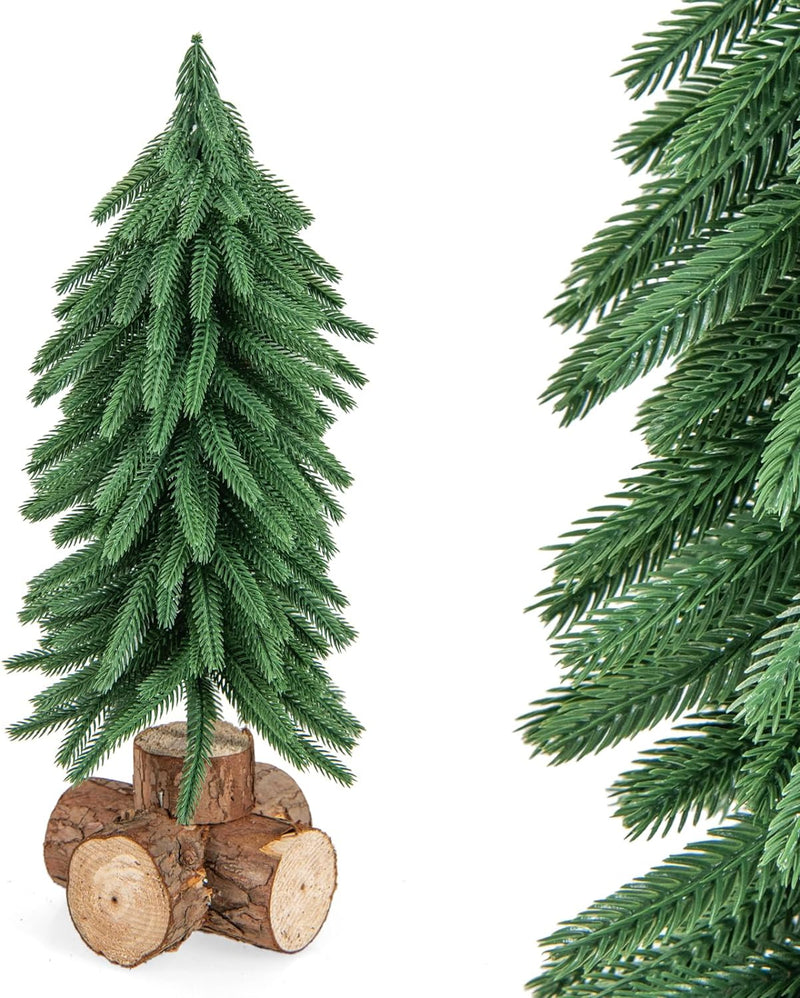 KOMFOTTEU 40 cm künstlicher Weihnachtsbaum Mini, Tisch Christbaum mit Massivholzsockel & 200 Zweigsp