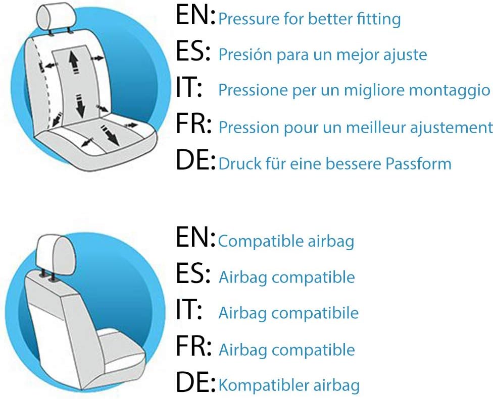 Lupex Shop 500_Hybrid - Autositzbezüge kompatibel 500 Hybrid 2021 | Set Sitzbezüge vorne und hinten