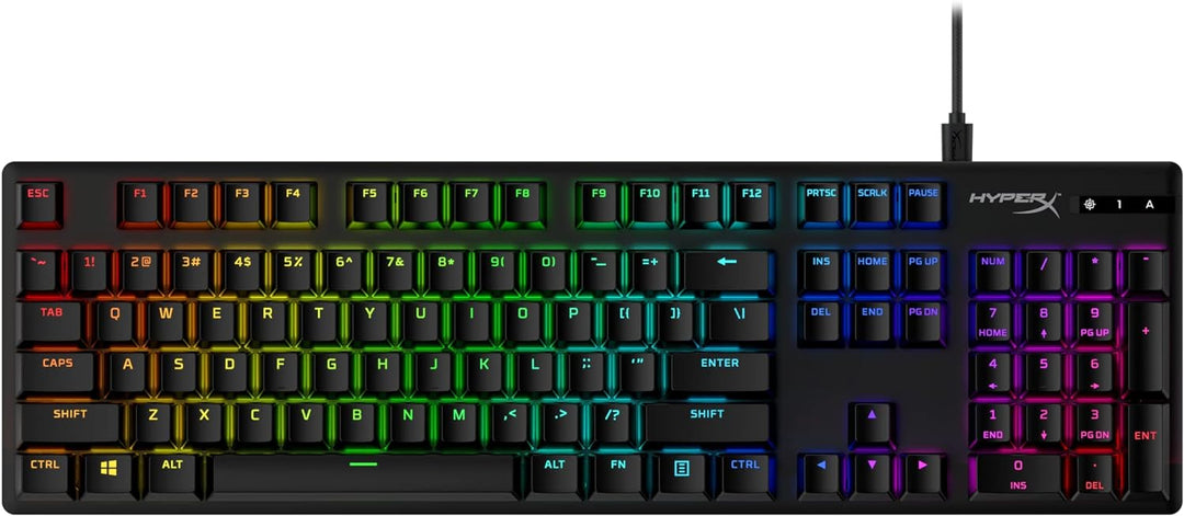 HyperX PBT Keycaps – Kompletter Tastensatz, Double Shot PBT-Material, Englisches (US) Layout, 104, B