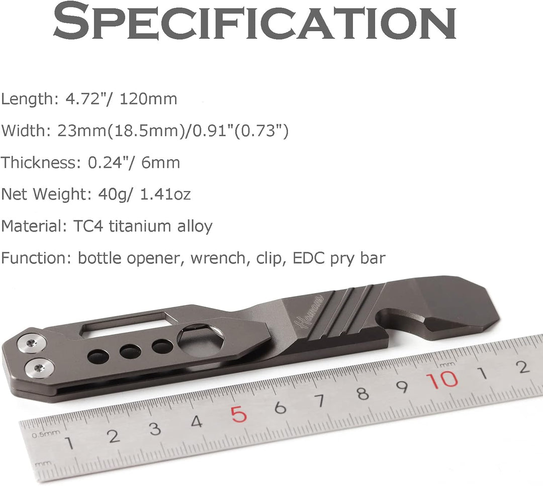 Hamans Titan EDC Hebeleisen Flaschenöffner Clip Schraubenschlüssel Multi-Tool mit Tragetasche