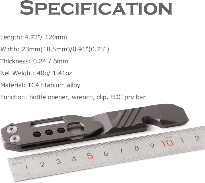 Hamans Titan EDC Hebeleisen Flaschenöffner Clip Schraubenschlüssel Multi-Tool mit Tragetasche
