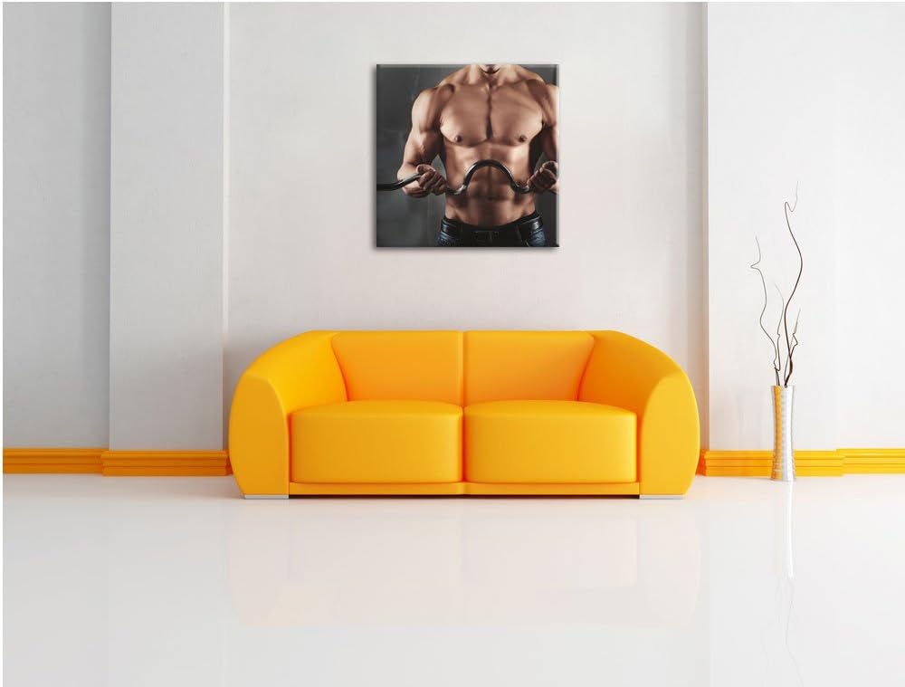 Pixxprint Bodybuilding, Format: 70x70 auf Leinwand, XXL riesige Bilder fertig gerahmt mit Keilrahmen